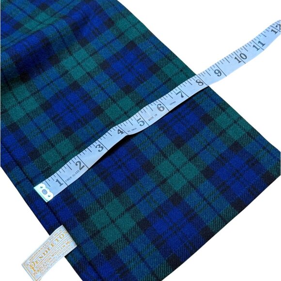 Vintage Pendleton Mens Wool Scarf 79" Green Blue Tartan - Picture 2 of 3